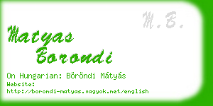 matyas borondi business card